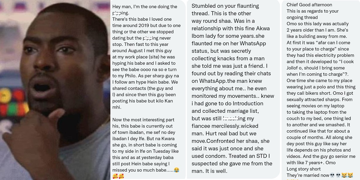 Panic for people in relationships as Nigerian men reveal shocking stories of how they are secretly sleeping with other men’s babes