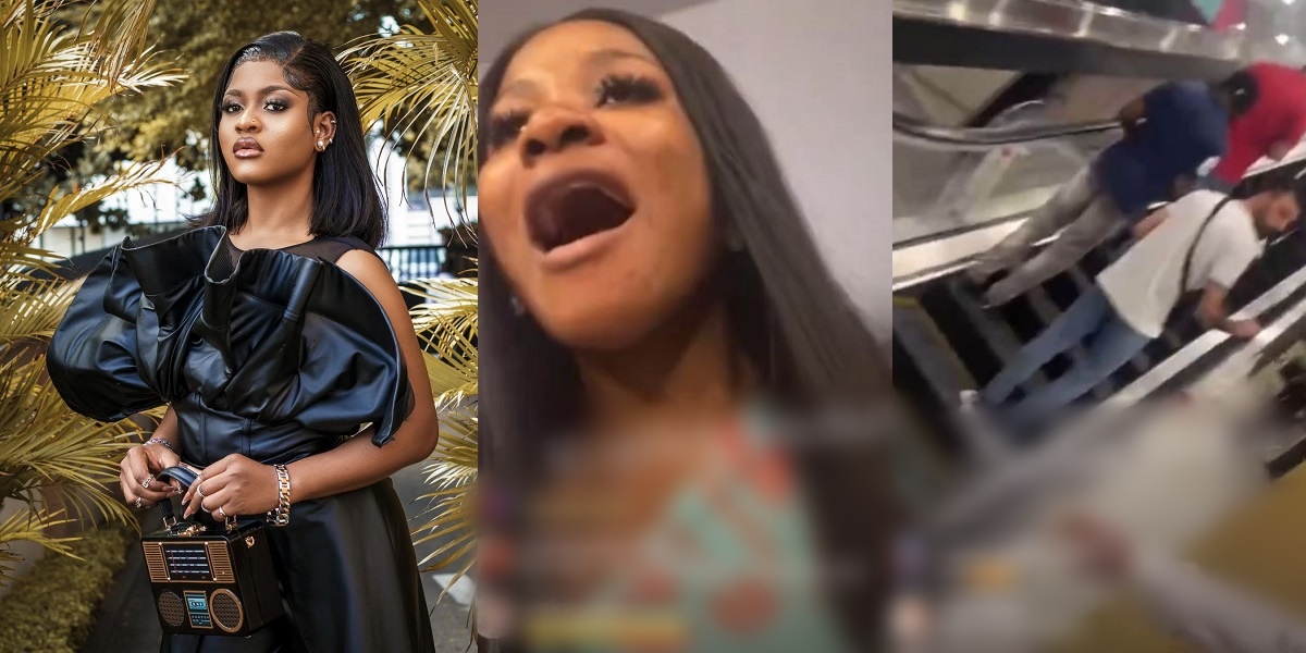 “I can’t risk it, I’m scared” – Moment BBNaija star, Phyna fearfully declined using escalator, opted for stairs (Video)