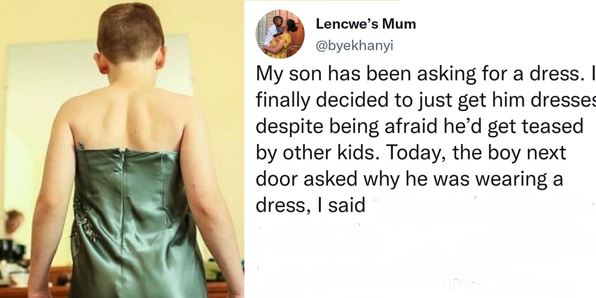 Mother causes a stir as she reveals she bought her son female dresses after he requested for them