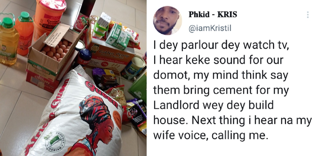 “I was moved to tears” – Nigerian man writes as he shows off food items his wife bought for Christmas with her savings