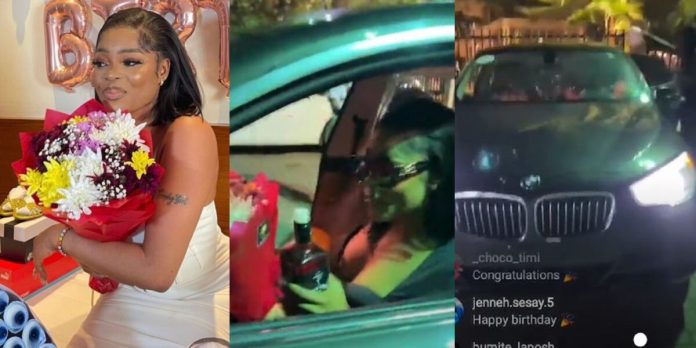 BBNaija star, Chichi gifts herself brand new BMW on her 23rd birthday (Video)