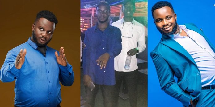 “Blue shirt journey no be today” – Fans reacts to throwback photo of comedian, Sabinus and friend