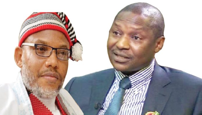 Nnamdi Kanu and Abubakar Malami (SAN)