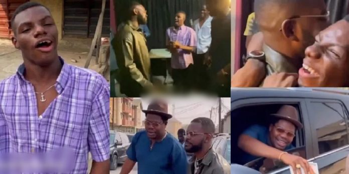 Heart-melting moment Falz and Mr Macaroni paid surprise visit to physically challenged fan (Video)