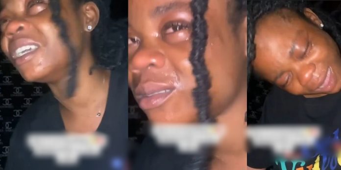 Heartbroken lady weeps profusely over her boyfriend who cheated on her (Video)