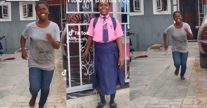 “Her parents have no money but she wants to go to school” – Nigerian lady sponsors her domestic maid's schooling (Video)