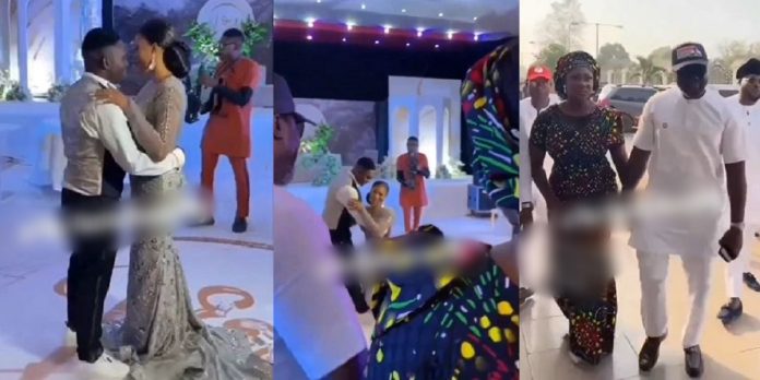 “Is she God?” – Mixed reactions trail bride’s reaction to spotting Mercy Johnson and husband at her wedding (video)