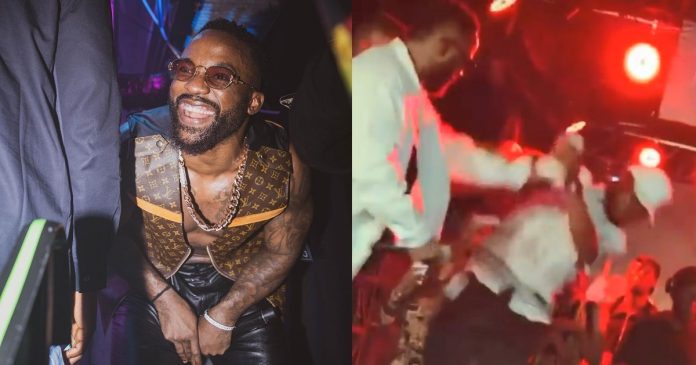 Iyanya explains why he pushed a fan off stage