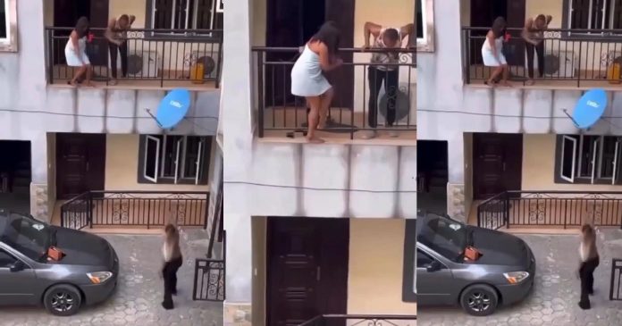 Woman makes a scene after catching husband with side chick in their home (Video)