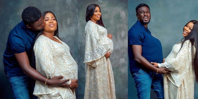 “God is never late” –  Actor Adeniyi Johnson declares as he shares beautiful photos from wife, Seyi Edun’s maternity shoot (Photos)