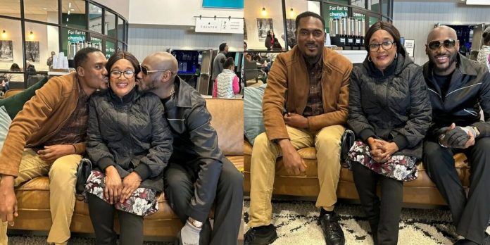 “My gifts from God” – 2Baba’s mum gushes as she shares lovely moment with singer and his lookalike brother