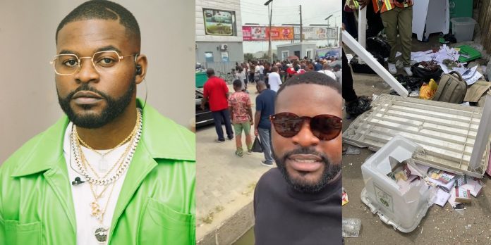 #NigeriaDecides: Rapper Falz, others reportedly attacked by hoodlums at a polling unit in Lagos (Video)