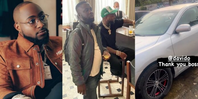 Singer Davido buys new car for DMW member, Yemight