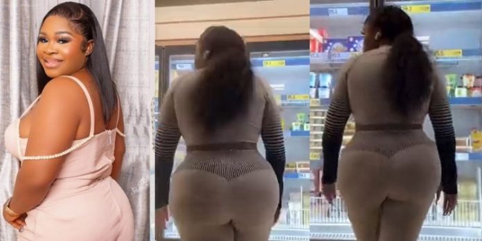 Actress, Olaide Oyedeji flaunts massive derrière after 2nd plastic surgery, netizens reacts (Video)