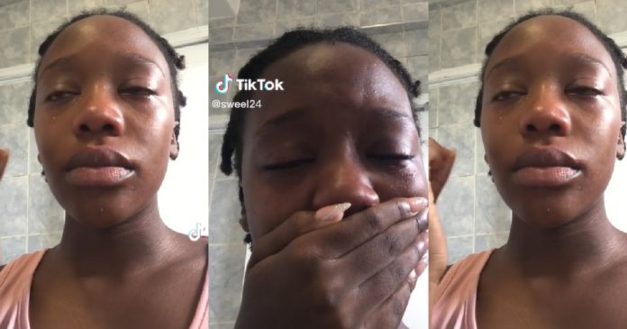 “He replaced me” – Lady breaks down in tears as boyfriend dumps her unexpectedly (Video)