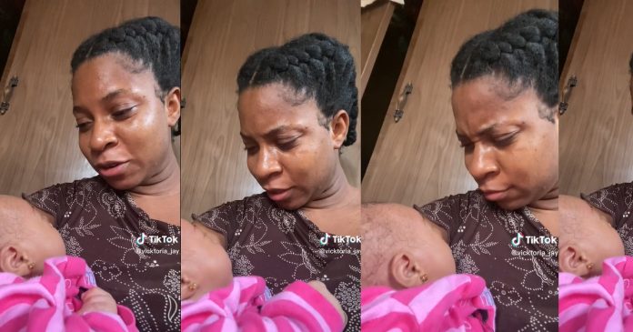 “How dare you?” – Nigerian mother queries her baby for having scanty hair (Video)