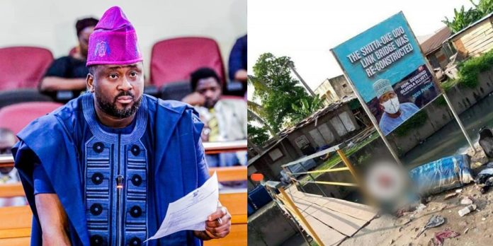 “It cost 800K” – Desmond Elliot speaks on his wooden bridge project for his constituents