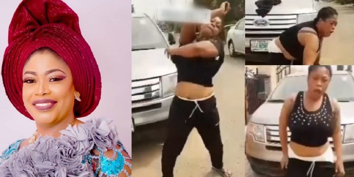 Mixed reactions as actress, Bimbo Akisanya creates a scene on the street as she celebrates Tinubu’s victory (Video)