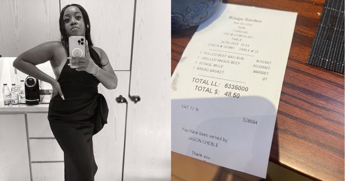 Nigerian lady shocks netizens with her 5.3 million Lebanese pounds lunch bill