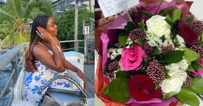 ObiDient lady receives flowers to console her over presidential election