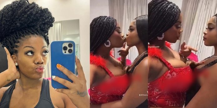 Reality TV star, Angel’s ‘intimate’ video with a lady raises eyebrows (Watch)