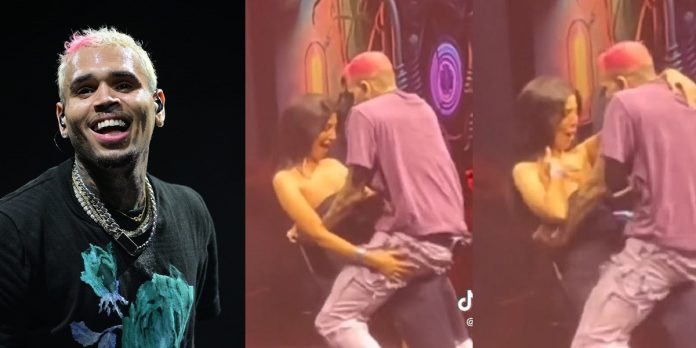“She doesn’t think what she did was wrong” – Man breaks up with girlfriend over intense lap dance with American singer, Chris Brown (Video)