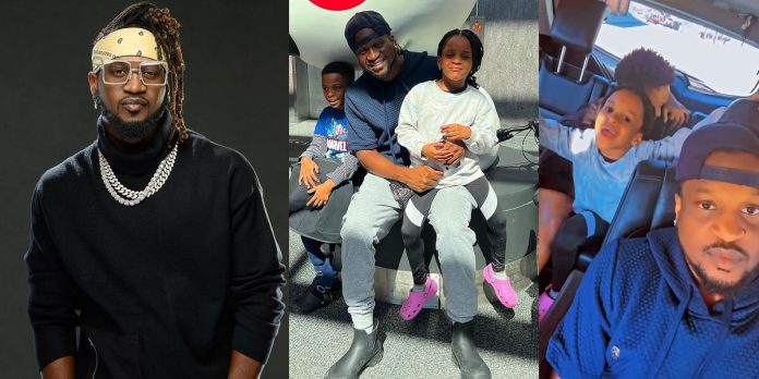 Singer Paul Okoye reunites with his kids, days after he sparked engagement rumours with lover, Ivy (Video)