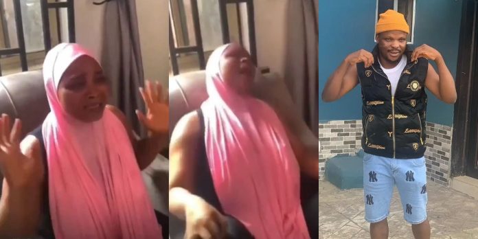 Skit maker Ijoba Lande’s wife cries uncontrollably as she denies frustrating him out of their home (video)
