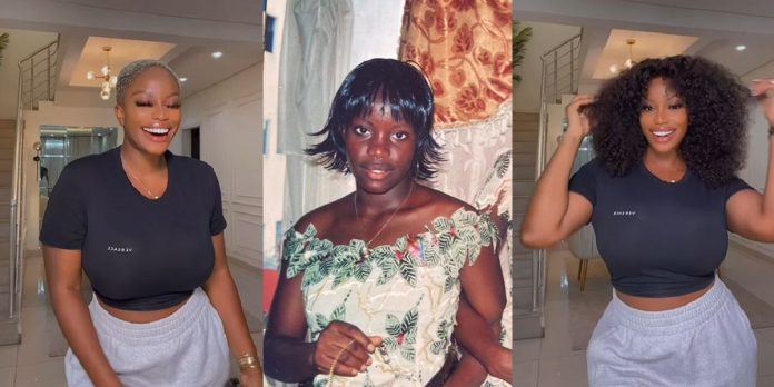 “Thank God for glow up” – BBNaija star Eriata Ese writes as she shares before and now photos