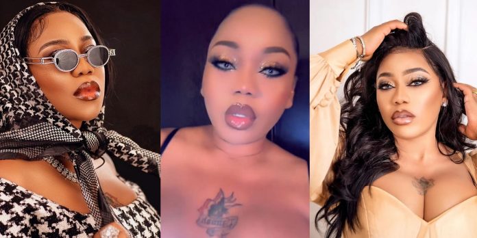 “What will your kids say after seeing this” – Reactions as Toyin Lawani strips down to her underwear for Mother’s Day celebration (Video)