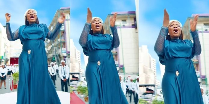 Double Celebration: Gospel singer, Mercy Chinwo spotted with visible baby bump as she unveils new project (video)