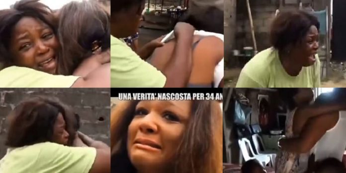 Emotional moment Nigerian woman reunited with her 34-year-old Italian daughter she last saw when she was 8 (Video)