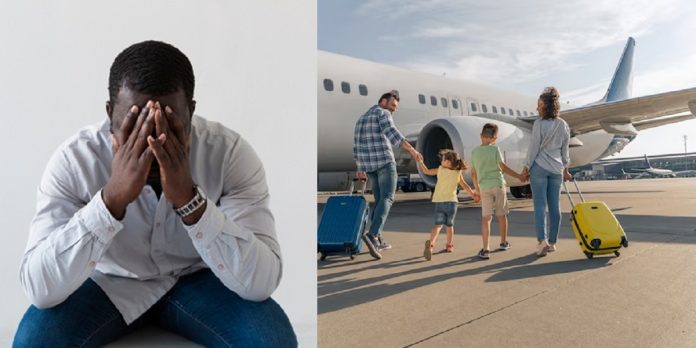 Nigerian man devastated after wife eloped with their kids to the UK with her ex-lover