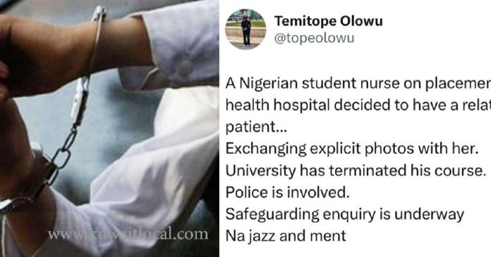 Nigerian student nurse expelled, arrested for having relationship with patient at psychiatric hospital abroad