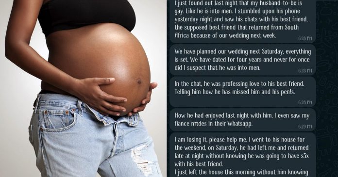 Pregnant lady seeks help after finding out her fiancé is gay