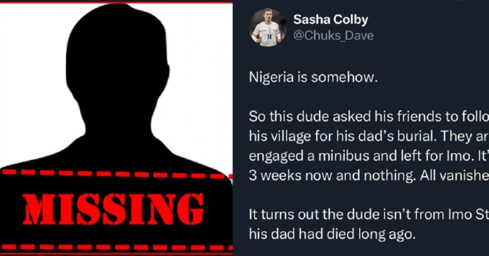 Six men mysteriously go missing after unknowingly traveling for fake burial ceremony in Imo