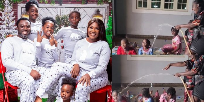 “Sons are always mummy’s boys” – Fans gush over Mercy Johnson’s son’s action during family game (WATCH)