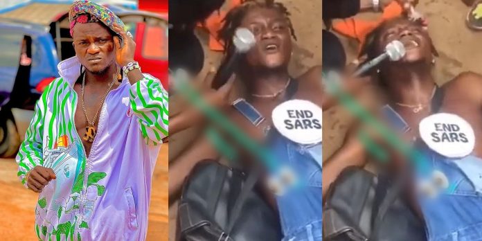 “This guy don ment tey tey” – Reactions as throwback video of Portable during EndSARS protest resurfaces (Watch)