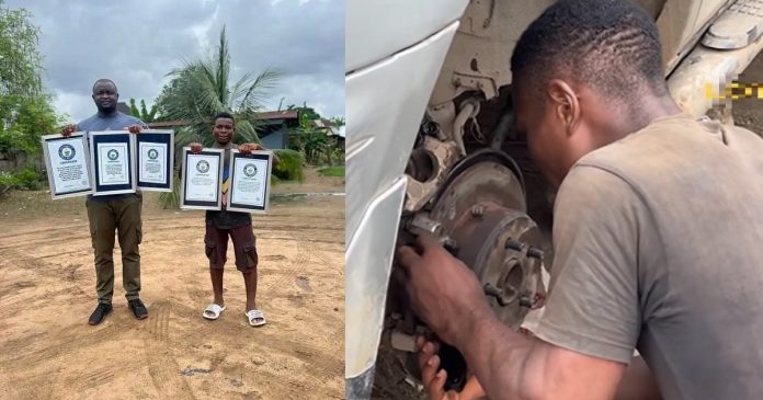 16-year-old Nigerian boy with 5 certificates from Guinness World Records now a mechanic apprentice