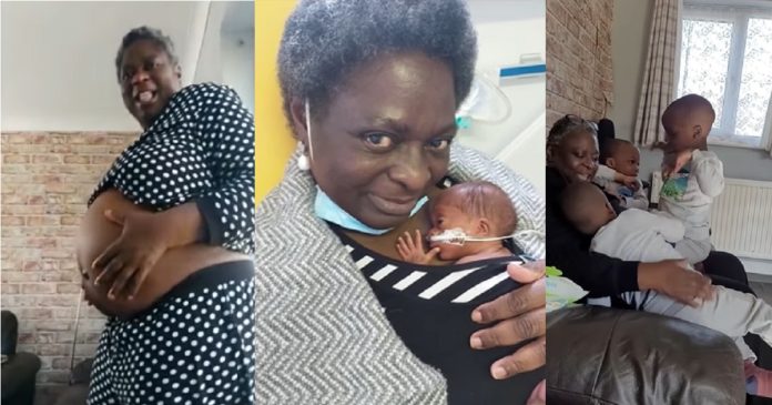 54-year-old woman becomes mother to triplets after waiting for 21 years (Video)