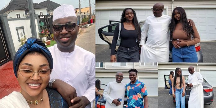 Actress, Mercy Aigbe reacts as husband, Kazim Adeoti, shares photos of him spending time with his children from his first wife