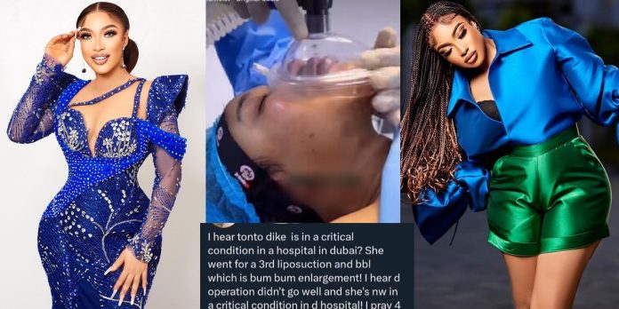 Actress, Tonto Dikeh reacts to speculation of suffering complications following fresh liposuction