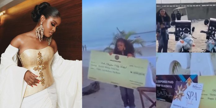 Fans gift BBNaija star, Bella N13m, delivery bikes, other items on 26th birthday (Video)