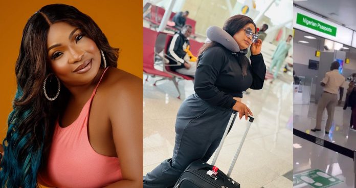 Laide Bakare in awe of new airport terminal in Lagos as she returns home (Video)