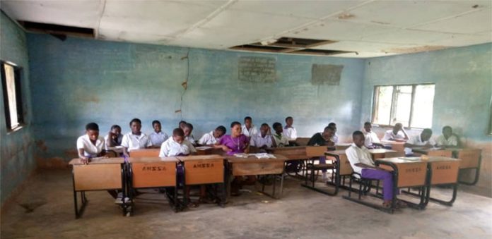 One of the classrooms in Apana Mixed Secondary School Etsako-West LG in Edo State