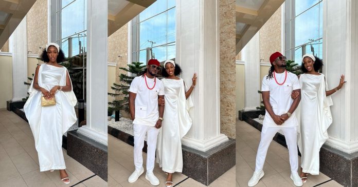 Singer, Paul Okoye and his girlfriend serve couple goals as they step out together in matching white outfits