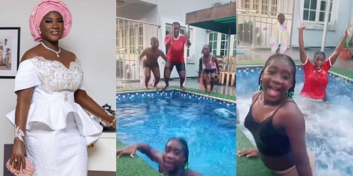 Actress, Mercy Johnson melts hearts as she shares fun moment with her kids (Video)