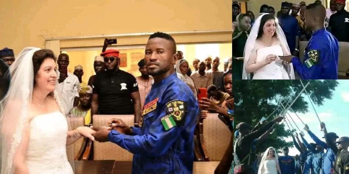 Adamawa vigilante marries Norwegian woman he met on social media (Photos)