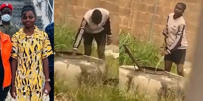 “Back to reality” – Netizens reacts as video of Chef Dammy fetching water from a well without bodyguards surfaces (Watch)