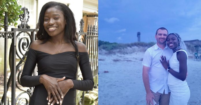 Chibok girl who escaped Boko Haram abduction gets engaged to US lover (Photos)